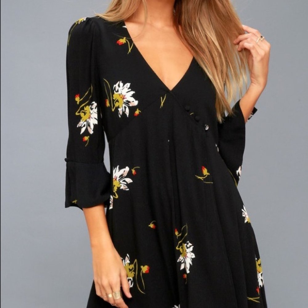 Free People Time on My Side Floral Wrap Dress XS